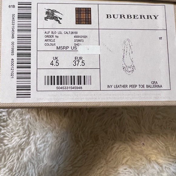 Burberry leather peep ballerina size US6.5 - Picture 9 of 13